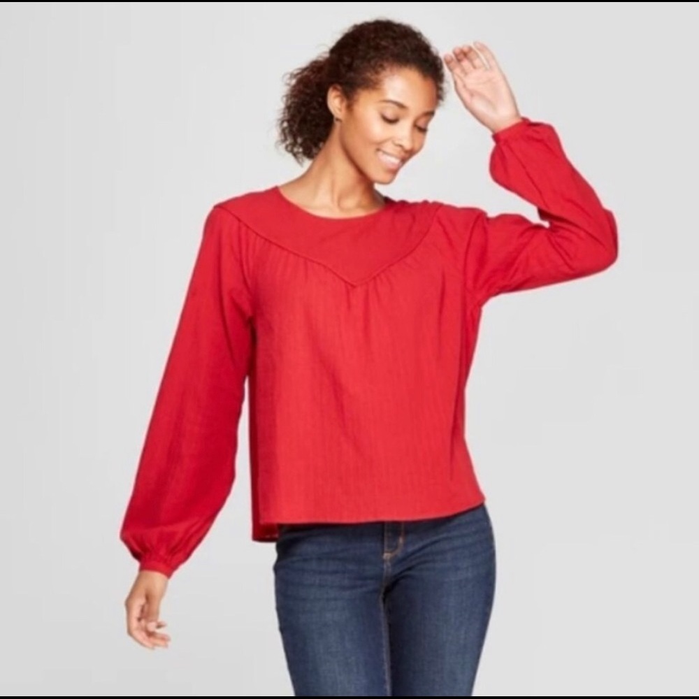 Universal Thread Long Sleeve Yoke Detail Blouse/ Size:XS